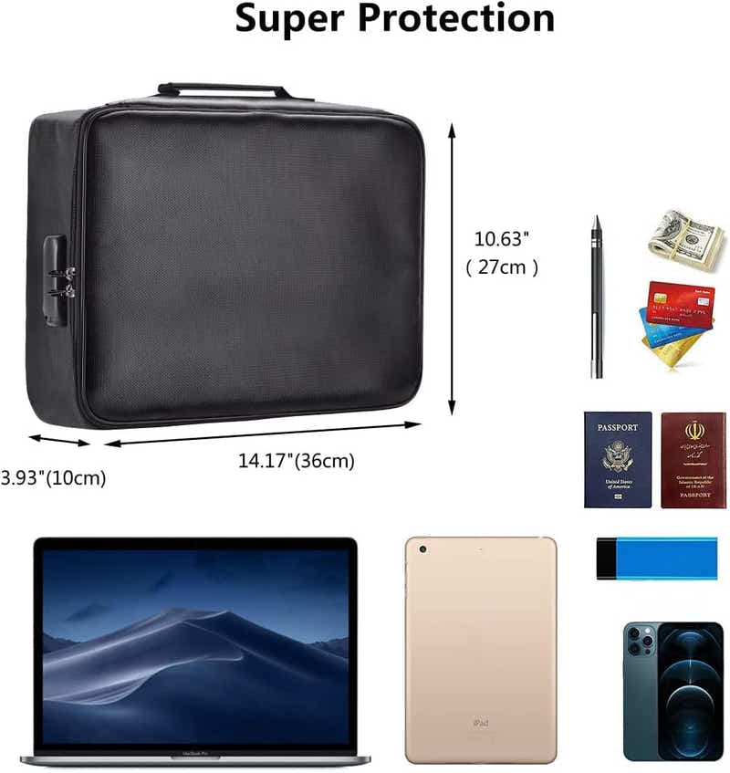 DS BS 3-Layer Fireproof Document Organizer with Lock