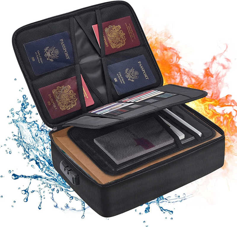 DS BS 3-Layer Fireproof Document Organizer with Lock