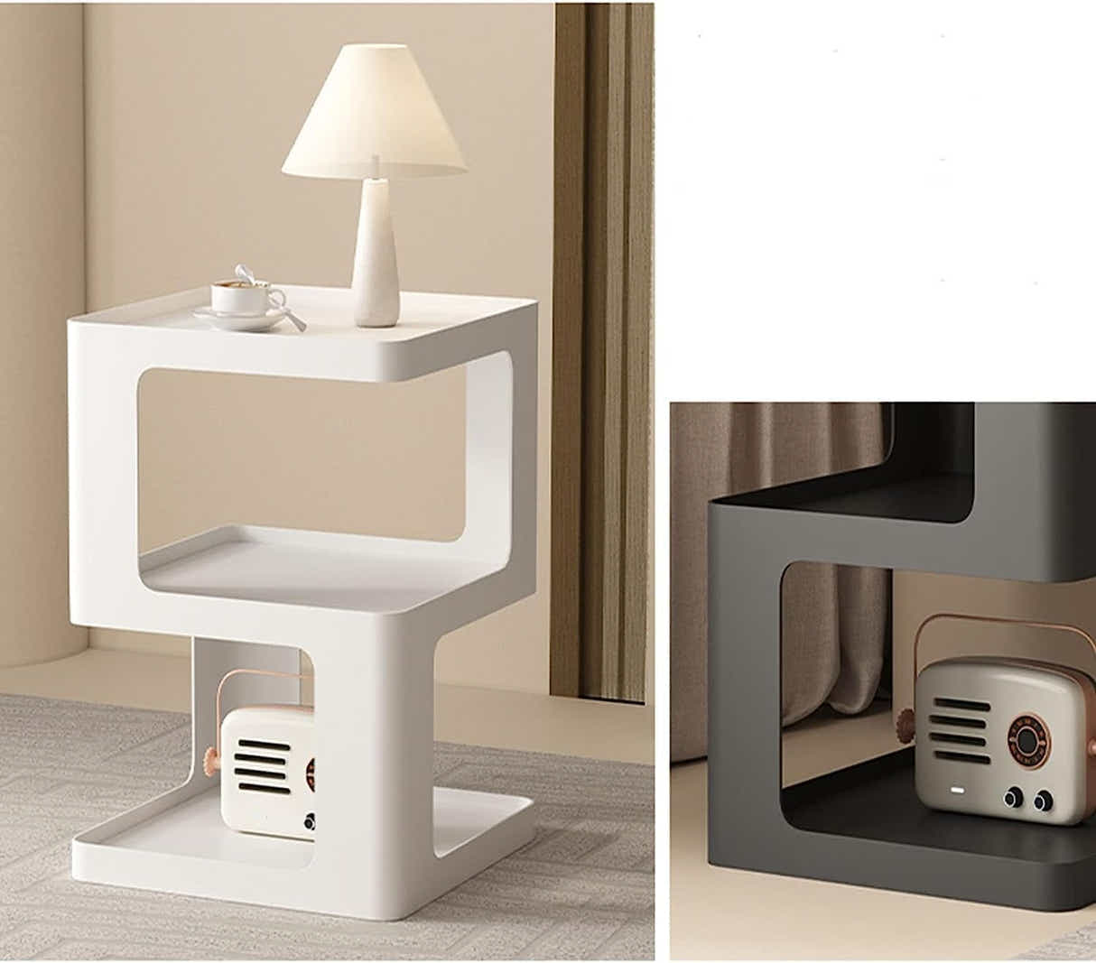 DS BS Modern Creative Design Bedside Table-Cream