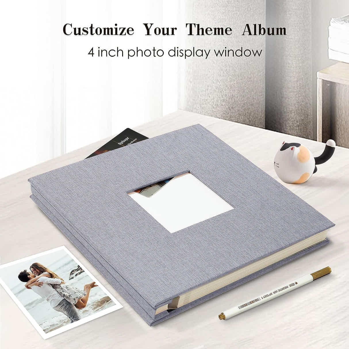 DS BS Self Adhesive Linen Photo Album With Window Pocket - 80Pages