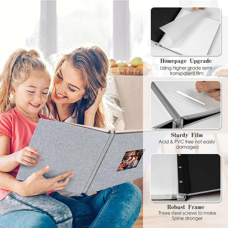DS BS Self Adhesive Linen Photo Album With Window Pocket - 80Pages