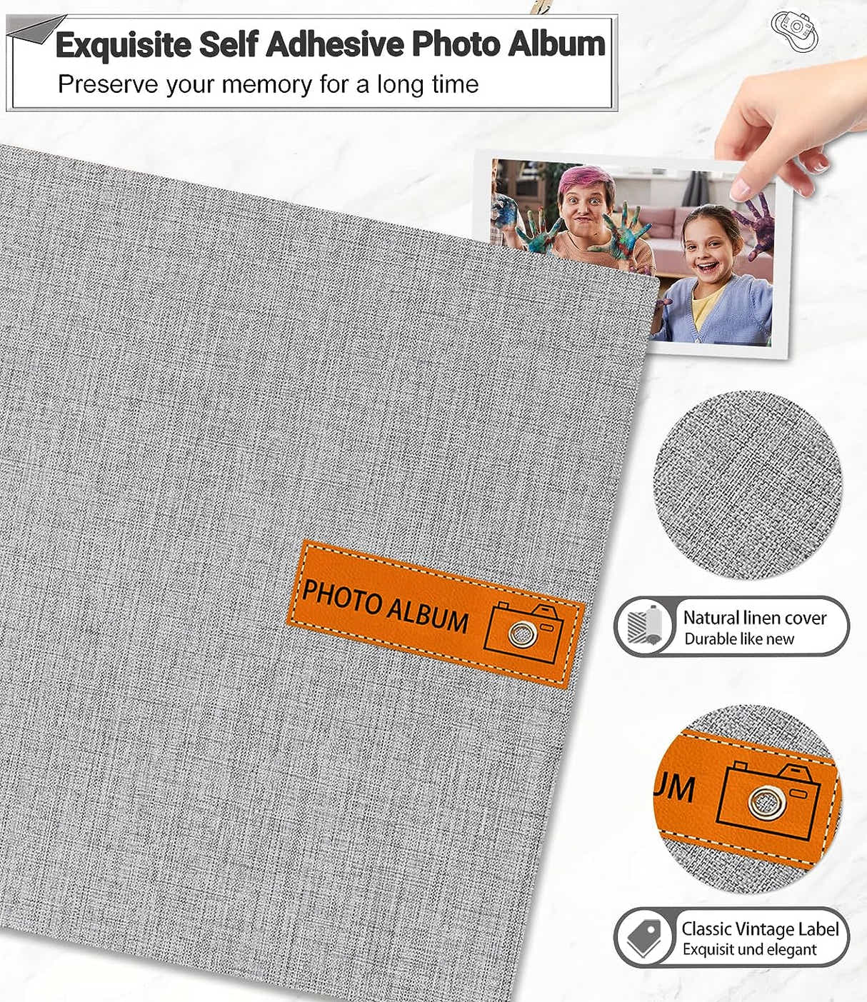 DS BS Self Adhesive Linen Photo Album - 80Pages