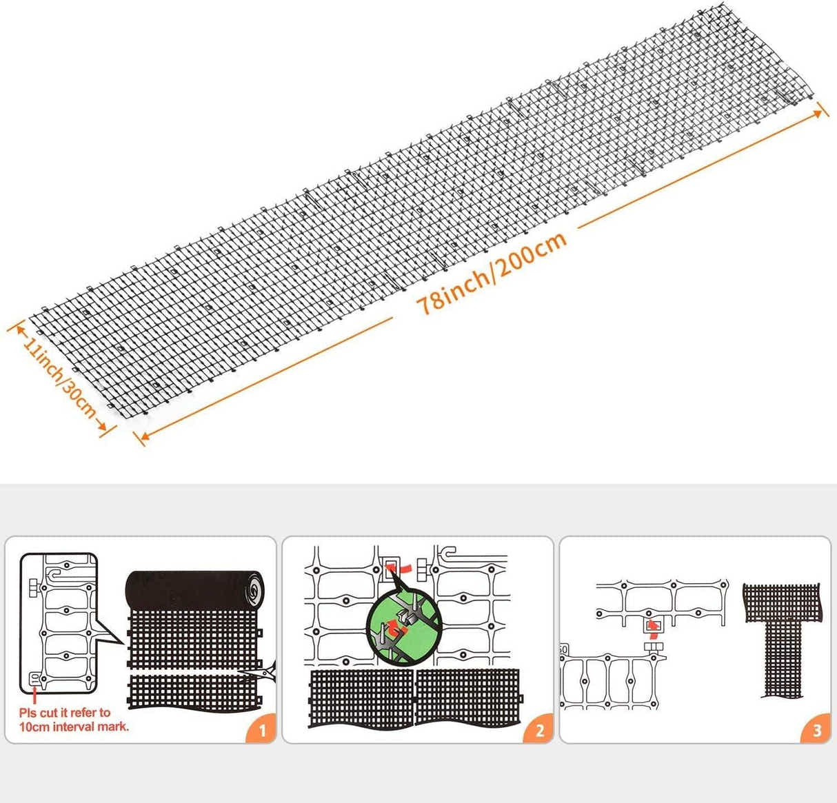 DS BS Cat Scat Mat with Spikes 200X30CM