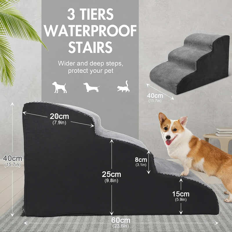 DS BS High Density Foam Pet Stairs - 3 Tiers
