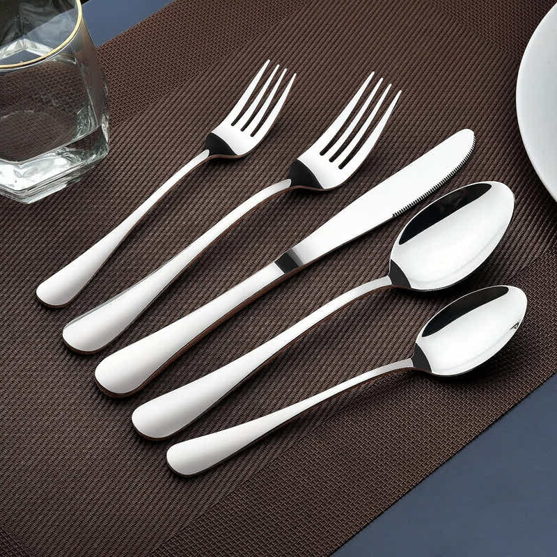 DS BS 20 Pcs Stainless Steel Flatware Set Tableware Set-Sliver