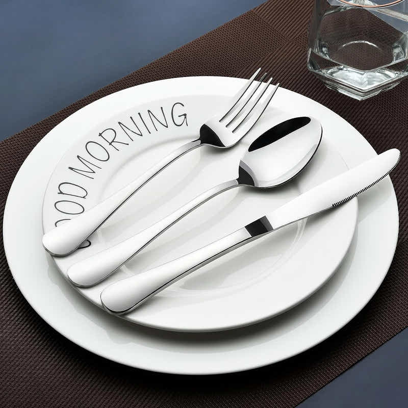 DS BS 20 Pcs Stainless Steel Flatware Set Tableware Set-Sliver