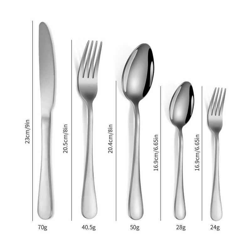 DS BS 20 Pcs Stainless Steel Flatware Set Tableware Set-Sliver