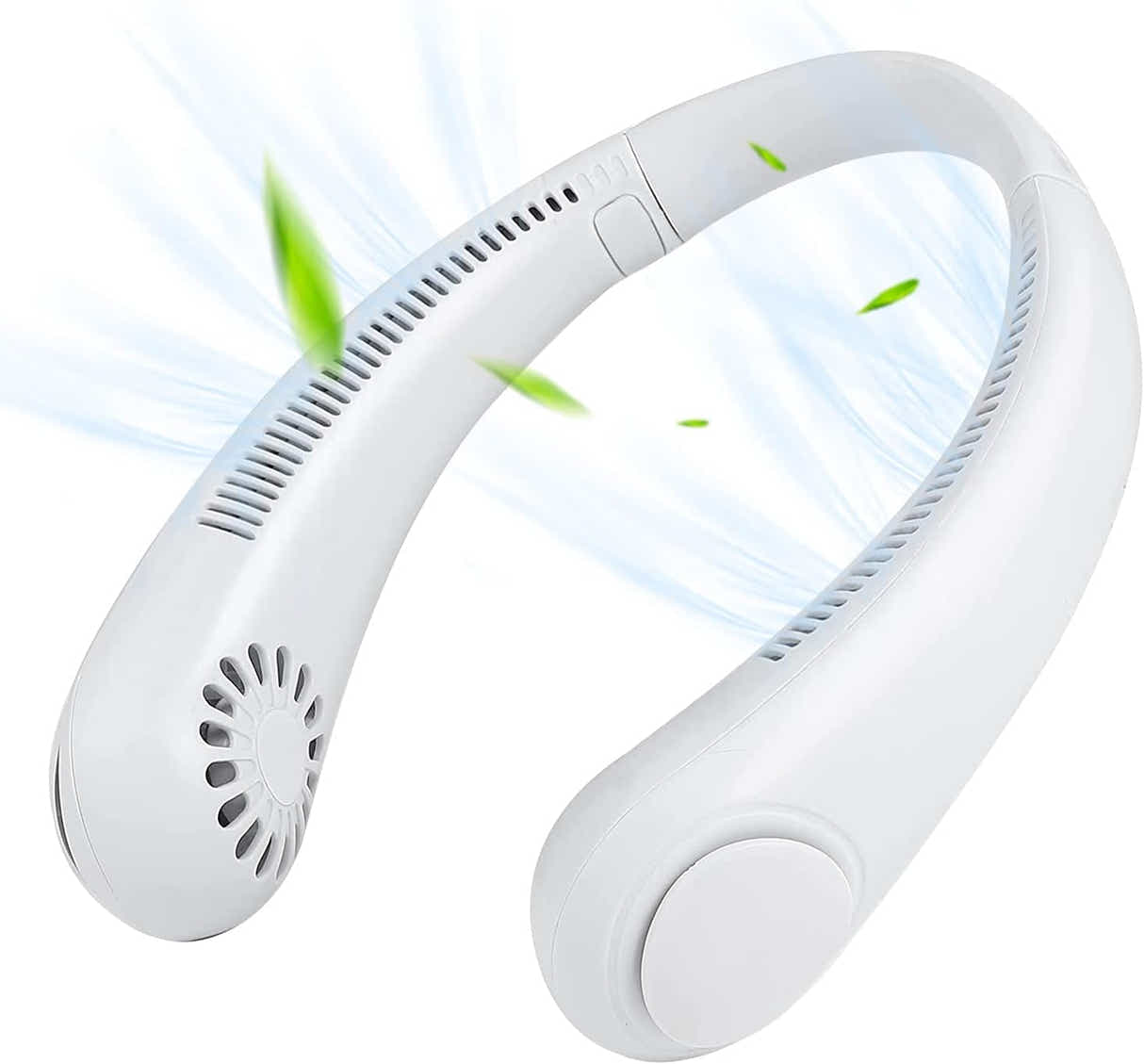 DS BS USB Rechargeable Bladeless Portable Neck Fan-White