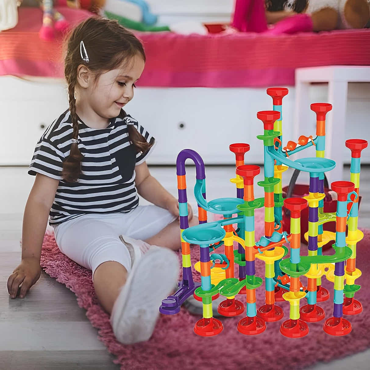 DS BS 197Pcs Piece DIY Marble Run Race Set