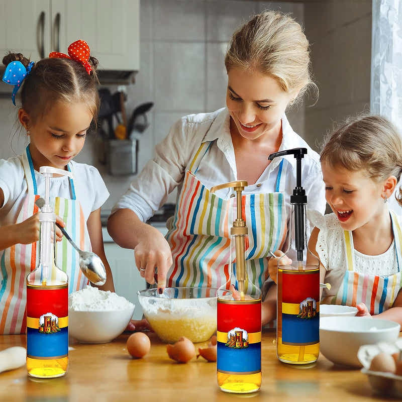 DS BS 4Pack Syrup Pump Dispenser Pumps For 750ML Bottles-Black