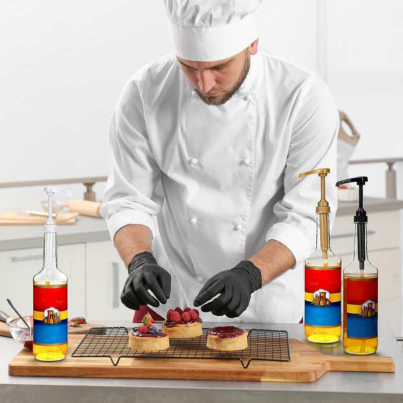 DS BS 4Pack Syrup Pump Dispenser Pumps For 750ML Bottles-White