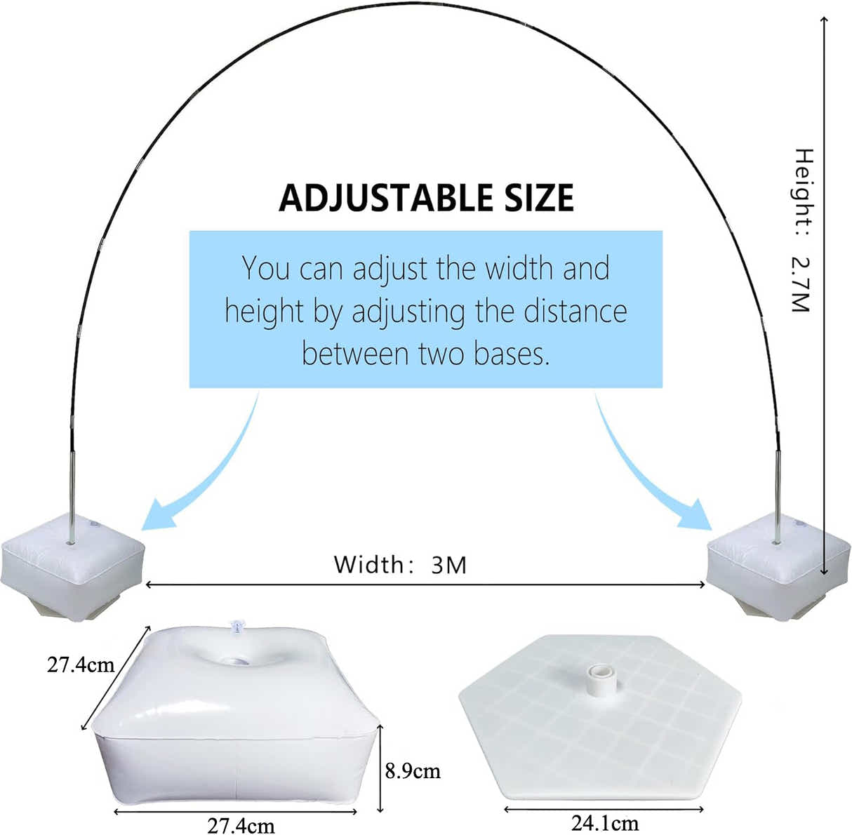 DS BS Balloon Ground Arch Holder Stand with Base Set