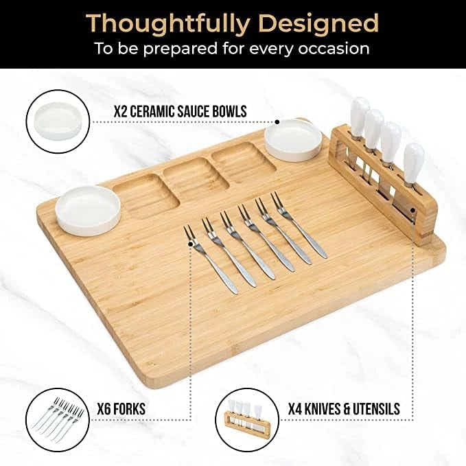 DS BS Bamboo Cheese Board and Knife Set