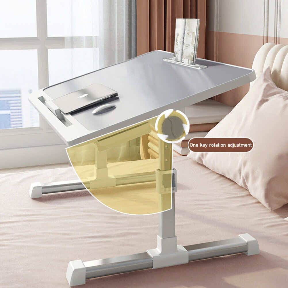 DS BS Adjustable Laptop Bed Table with Heights and Angles-Gray