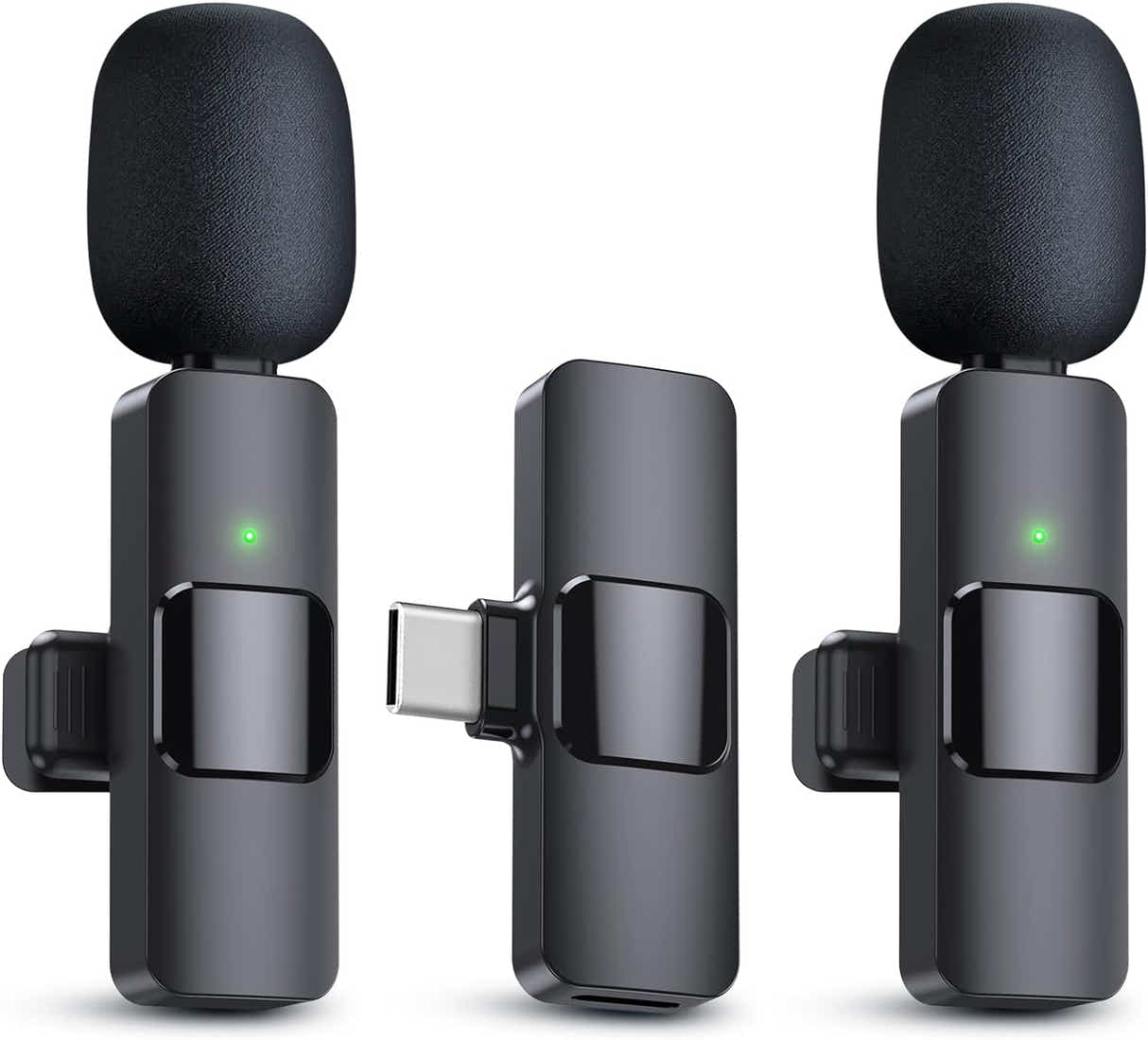 DS BS 2Pack USB C Wireless Microphone for Android Phone Laptop