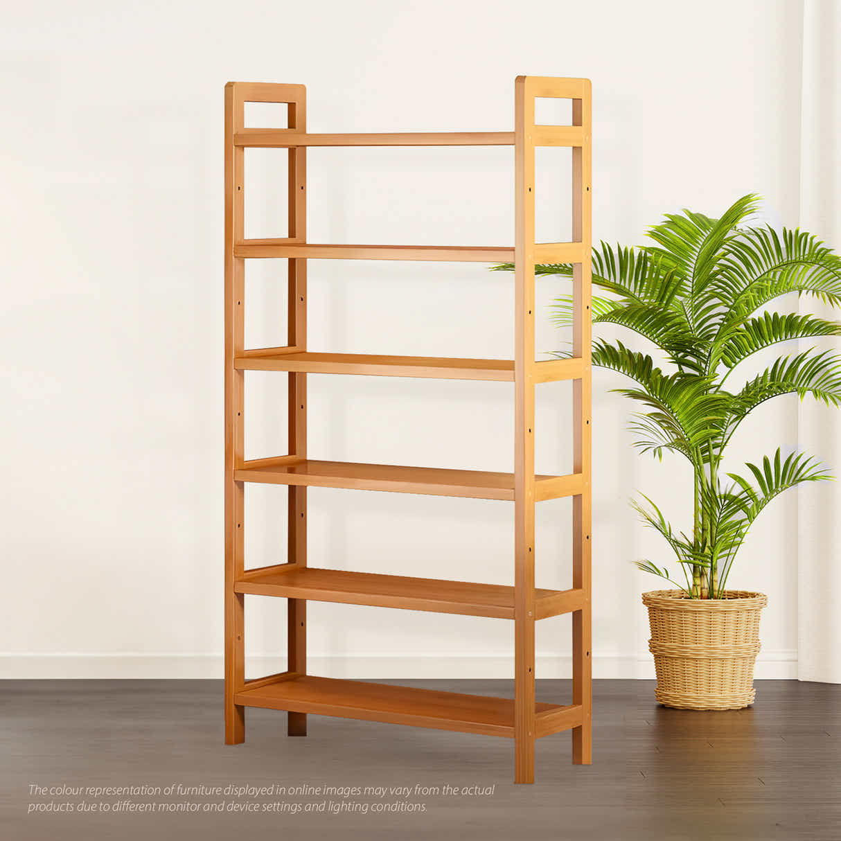 DS BS 6-Tier Bamboo Bookshelf Storage Rack-90CM