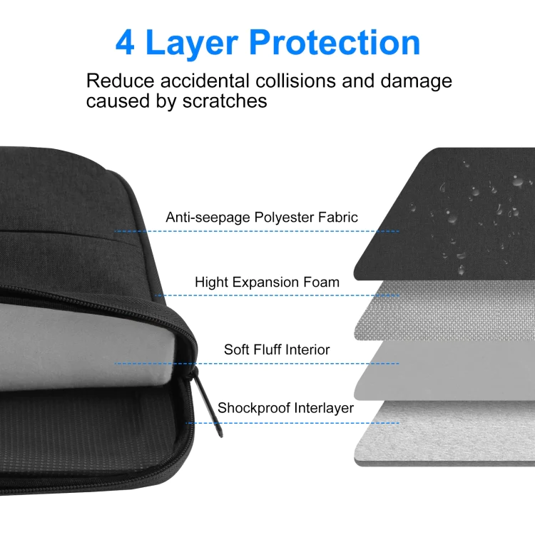 DS BS 13-Inch Laptop Sleeve Case Handbag - Black