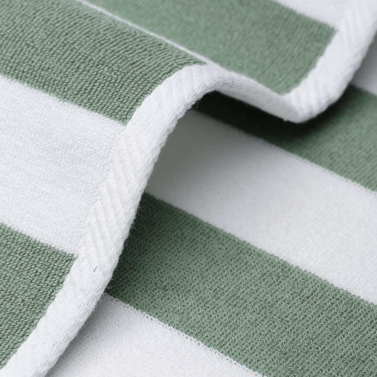 DS BS 100% Cotton Stripe Beach Towel Bath Towel - Green