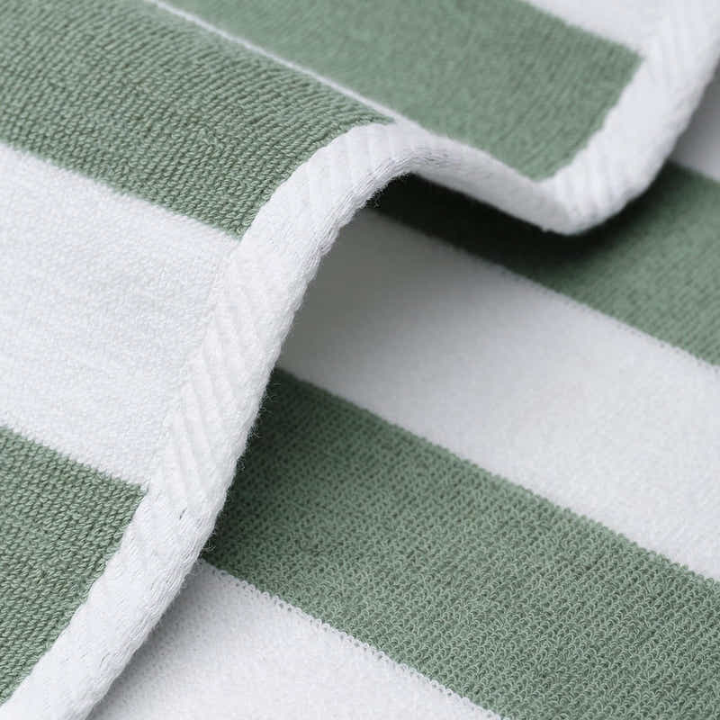 DS BS 100% Cotton Stripe Beach Towel Bath Towel - Green