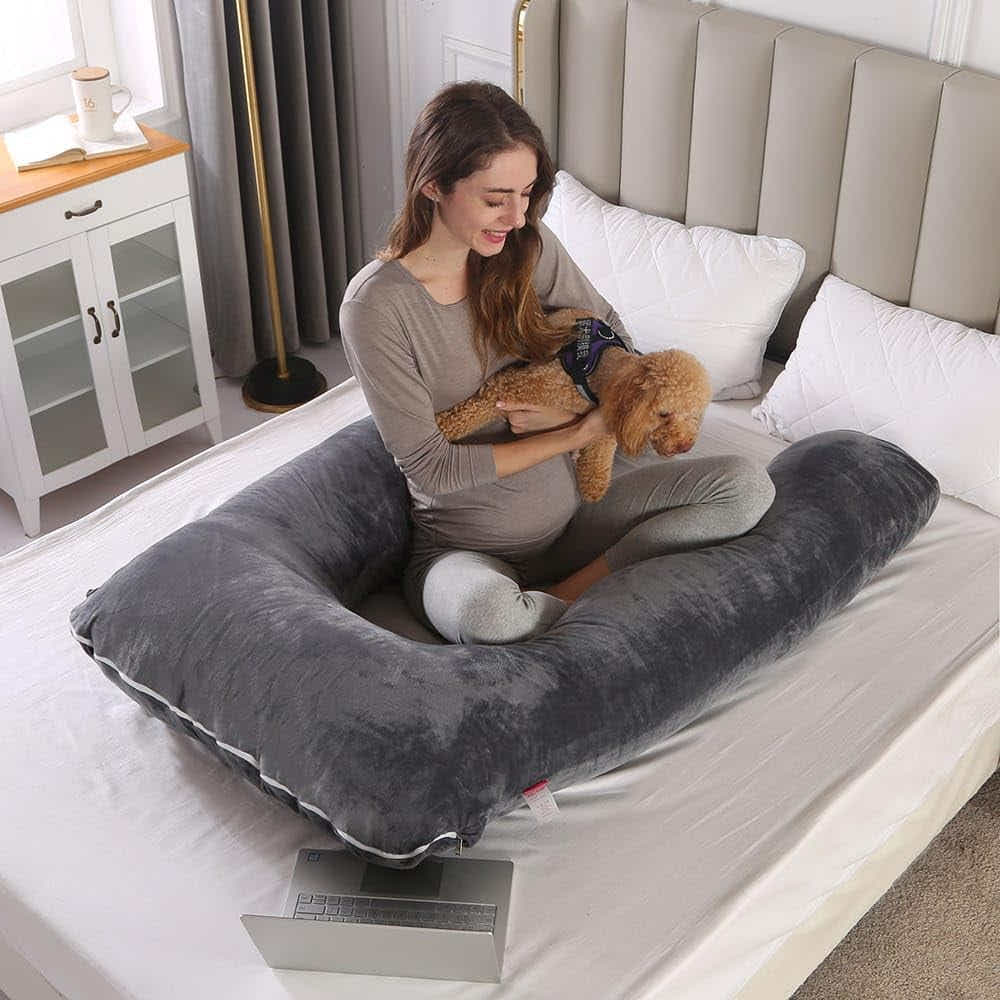 DS BS Pregnancy Body Pillow For Belly Support-Gray