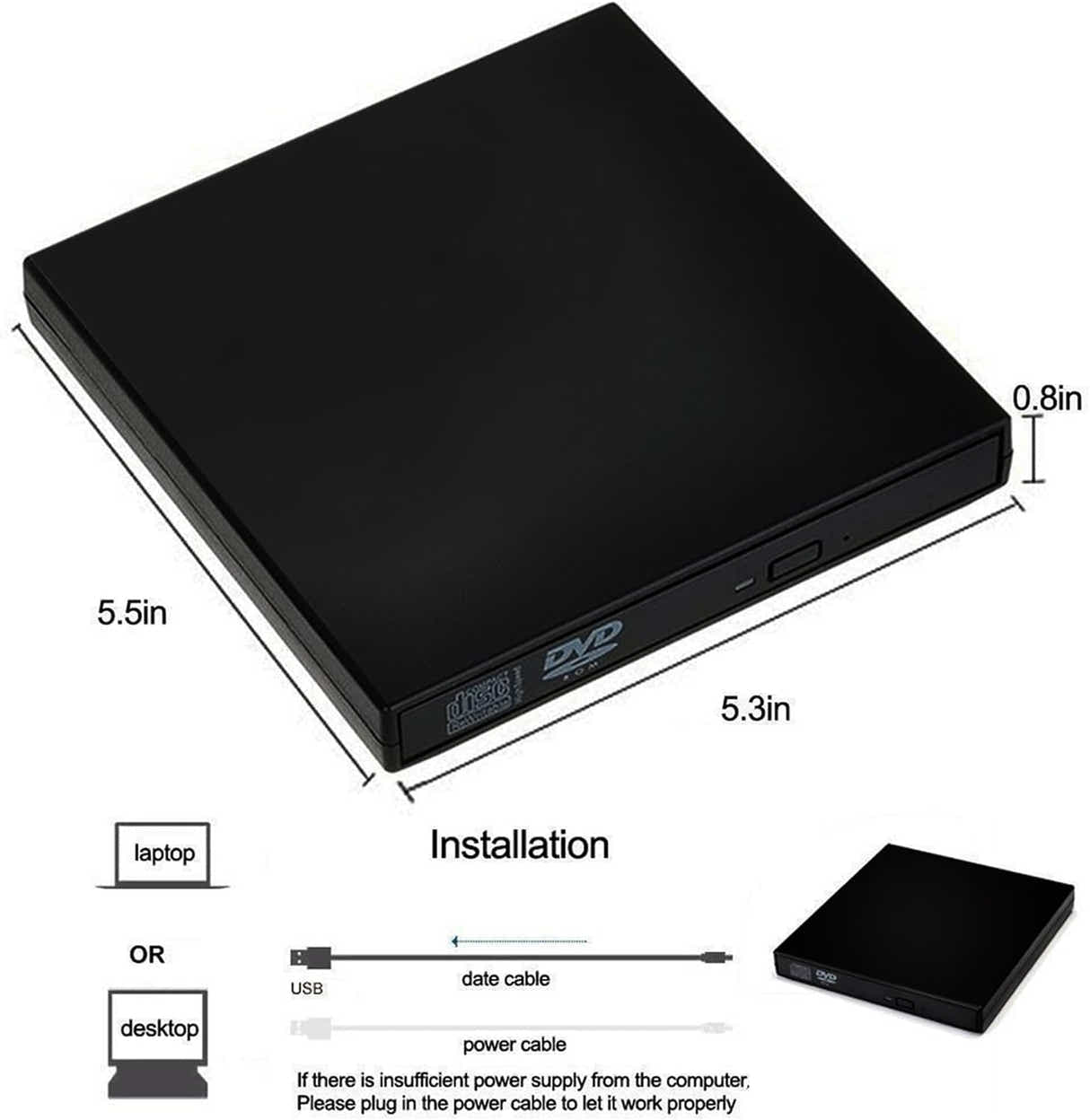 DS BS External USB Mobile DVD Player CD Burner