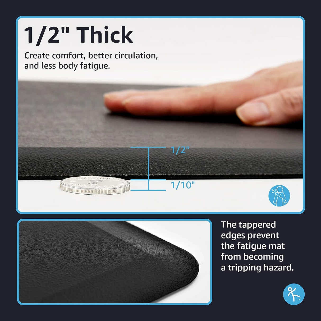 DS BS Anti-Fatigue Floor Mat for Kitchen Office-44×71cm