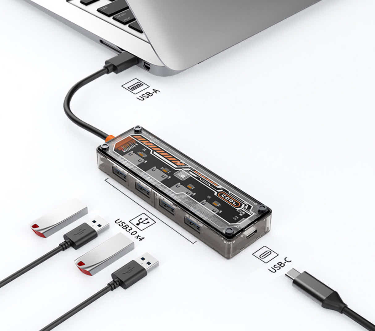 DS BS USB A Adapter Docking Station with 4-Ports