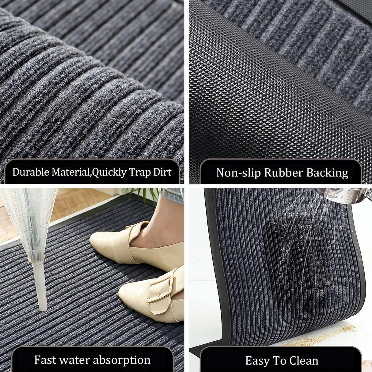 DS BS Non-Slip Durable Indoor/Outdoor Door Mat - 80x120cm