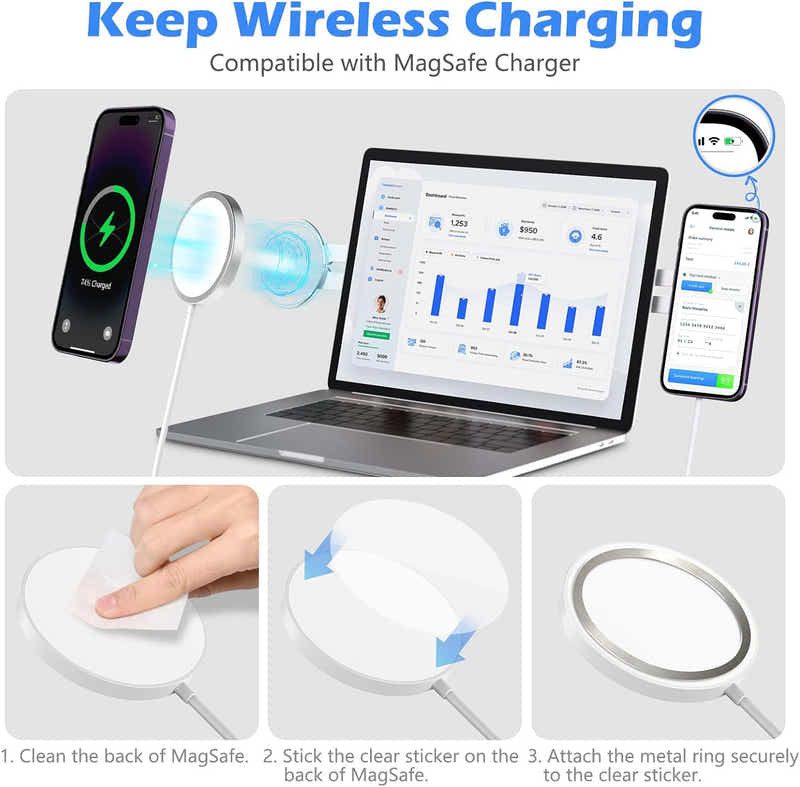 DS BS Magnetic Laptop Phone Holder Compatible with Magsafe iPhone