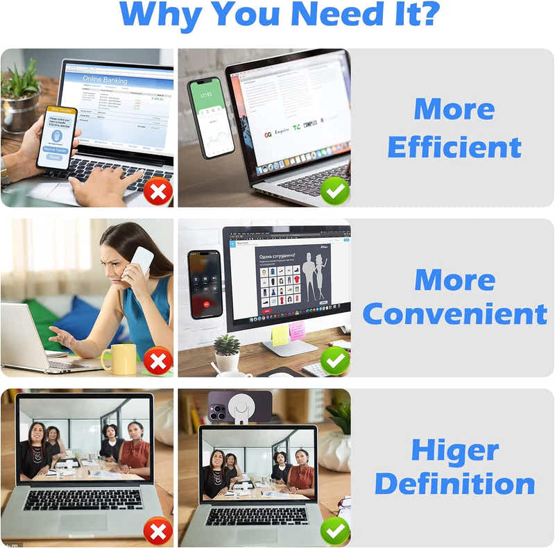 DS BS Magnetic Laptop Phone Holder Compatible with Magsafe iPhone