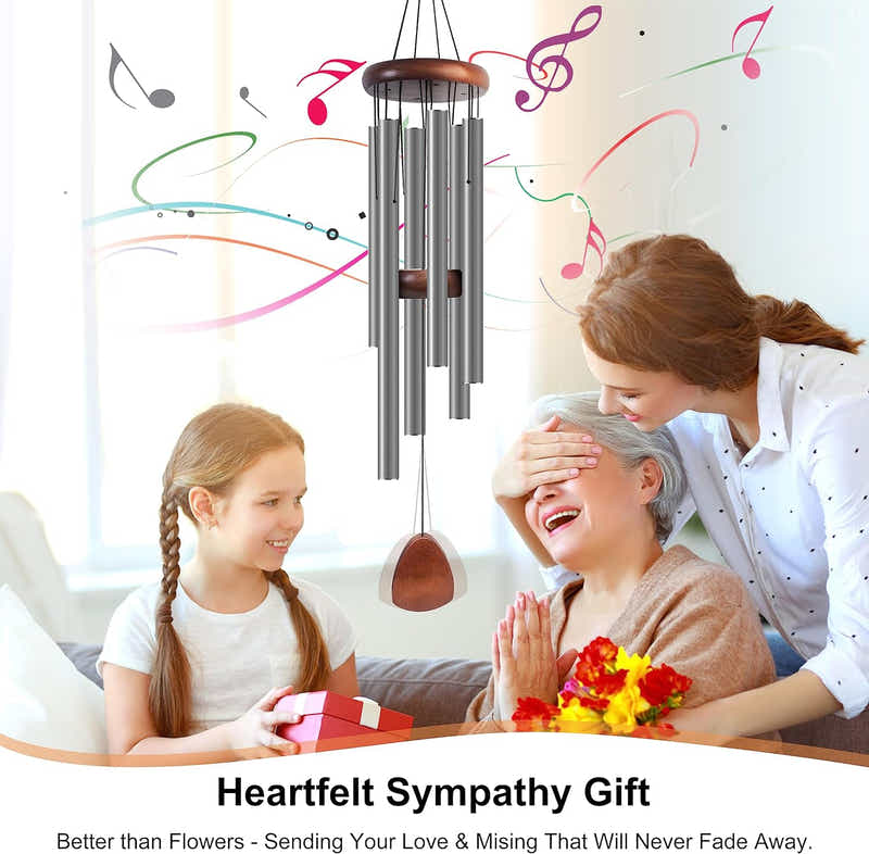 DS BS Large Aluminium Wind Chimes 93CM - Silver