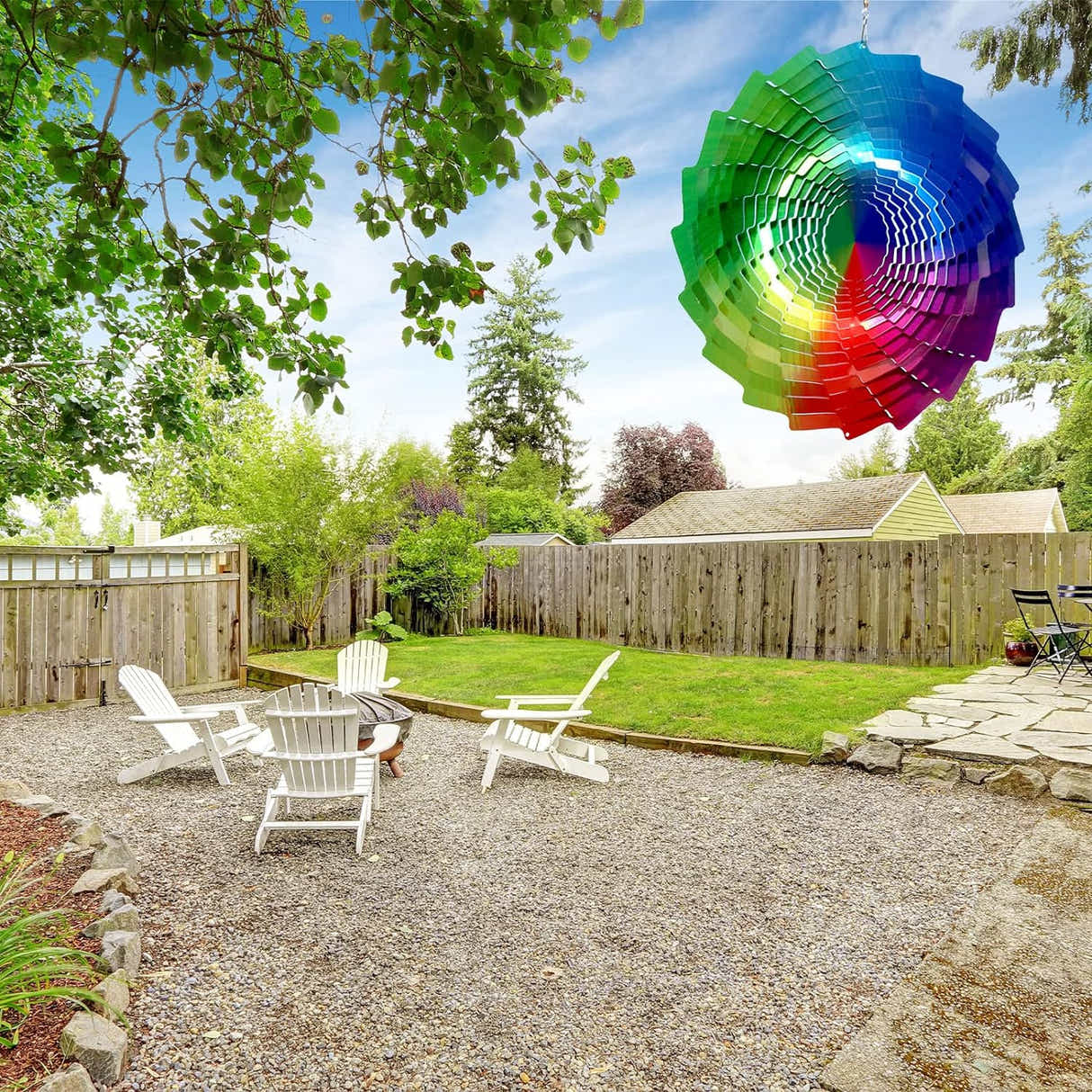 DS BS Rainbow Wind Spinners Garden Decoration