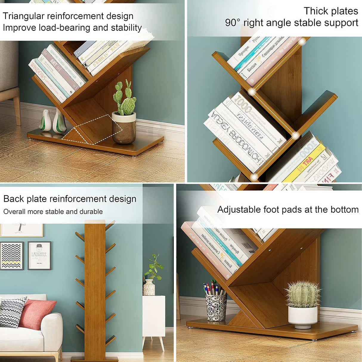 DS BS 4 Layer Tree Shape Bamboo Bookshelves