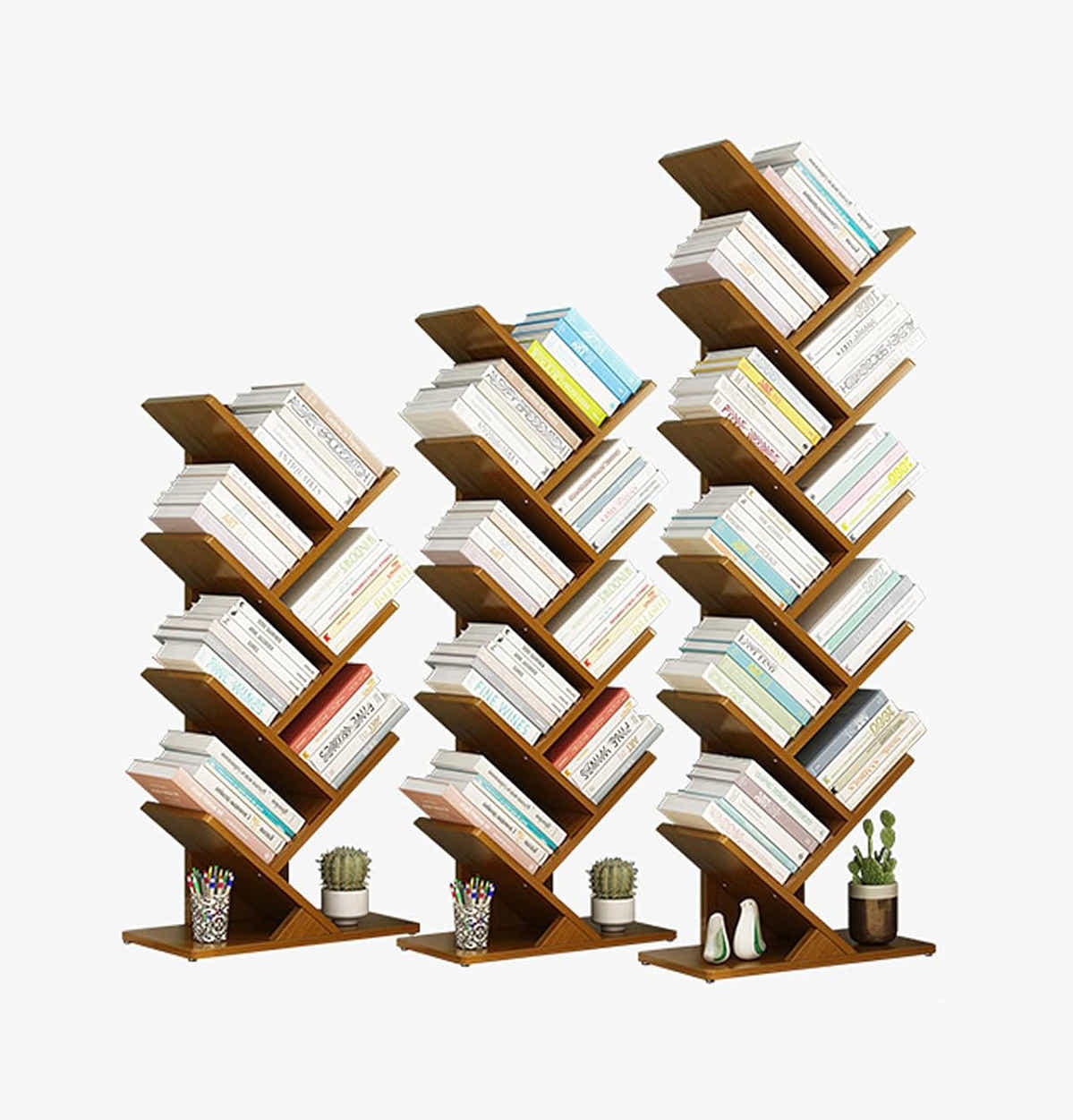 DS BS 4 Layer Tree Shape Bamboo Bookshelves