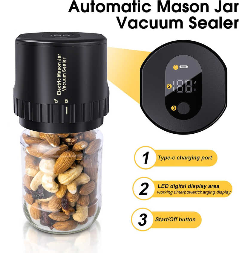 DS BS Automated Mason Jar Vacuum Sealer