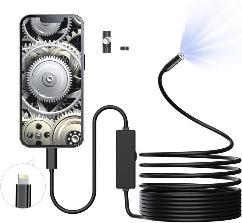 DS BS 2.0MP HD Endoscope Camera Adjustable Light for iPhone
