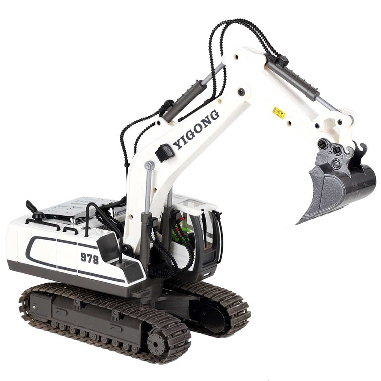 DS BS 11 Channel Remote Control Excavator Toy - White