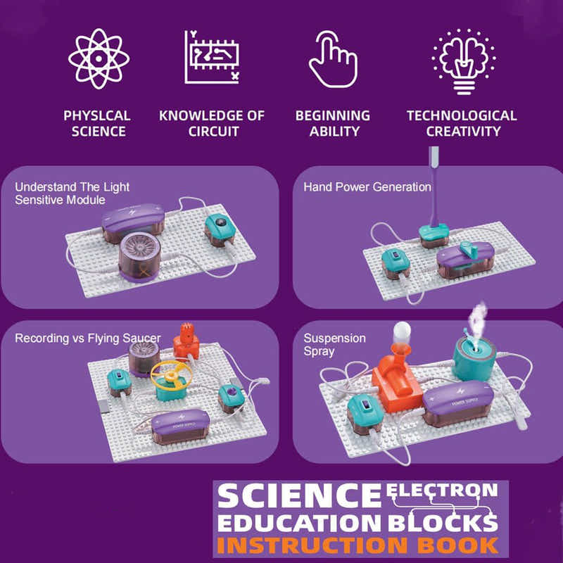DS BS 45Pcs Science Experiments Circuit Board Kit