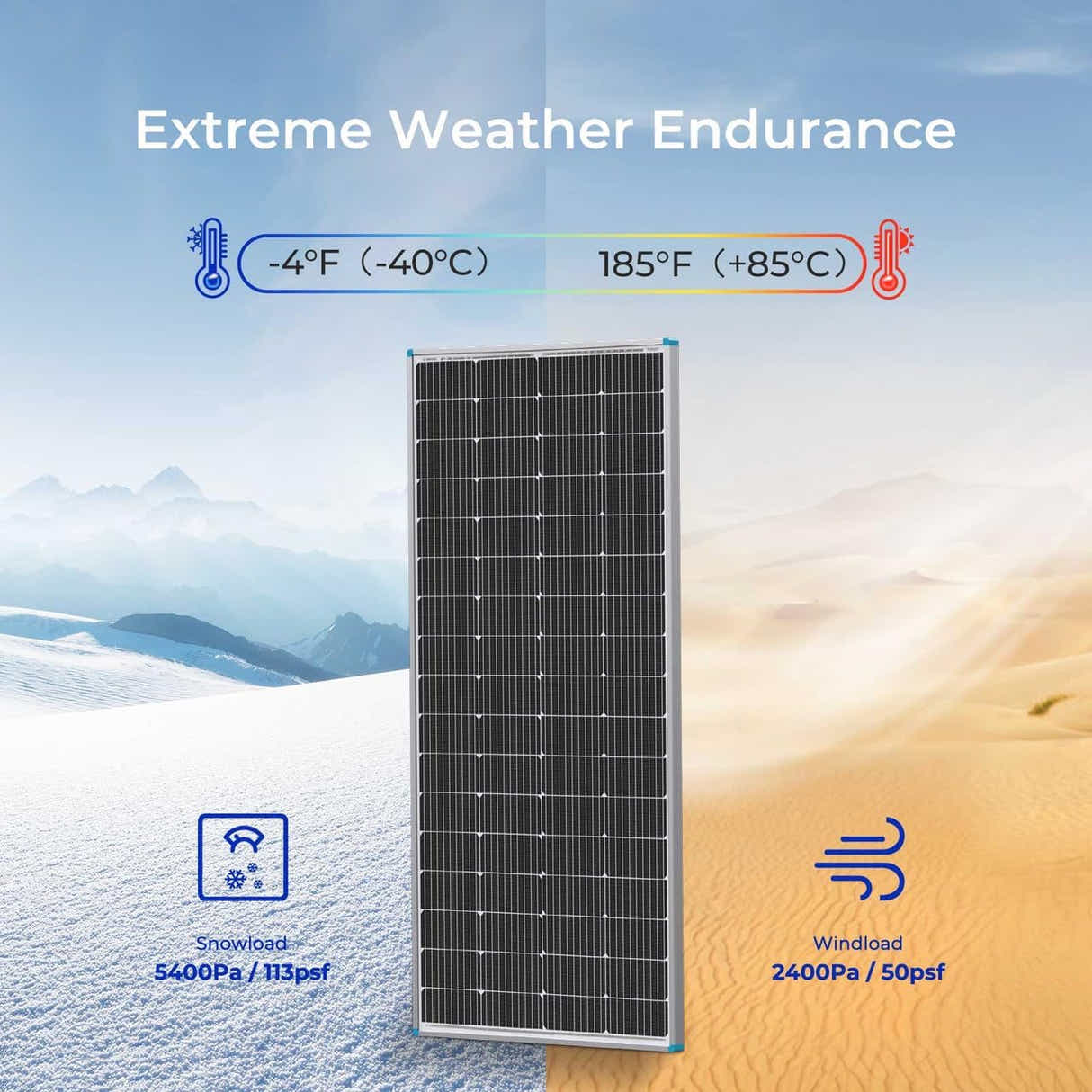 DS BS 100W Monocrystalline Solar Panel