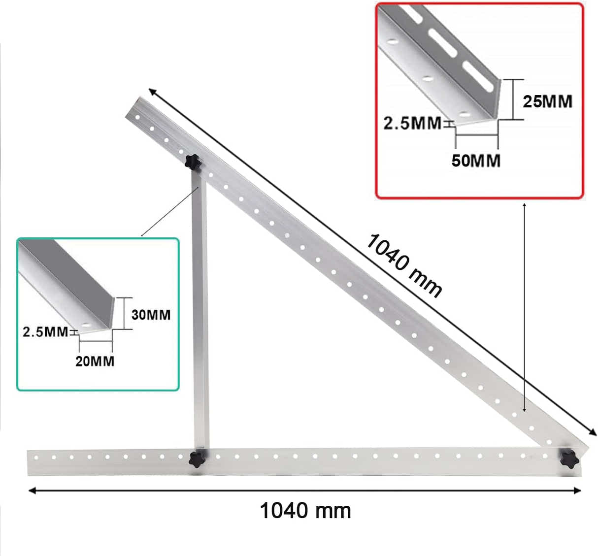 DS BS Adjustable Solar Panel Mounting Brackets