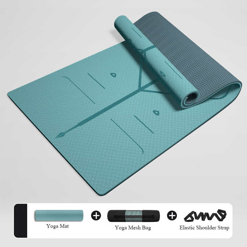 DS BS Extra Wide Long and Thick Pilates Yoga Fitness Mat - Blue