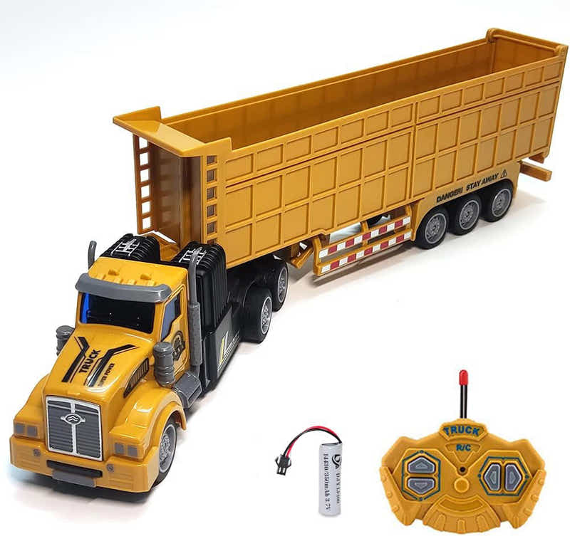 DS BS 4 Channel Remote Control Dump Truck with Trailer Toy