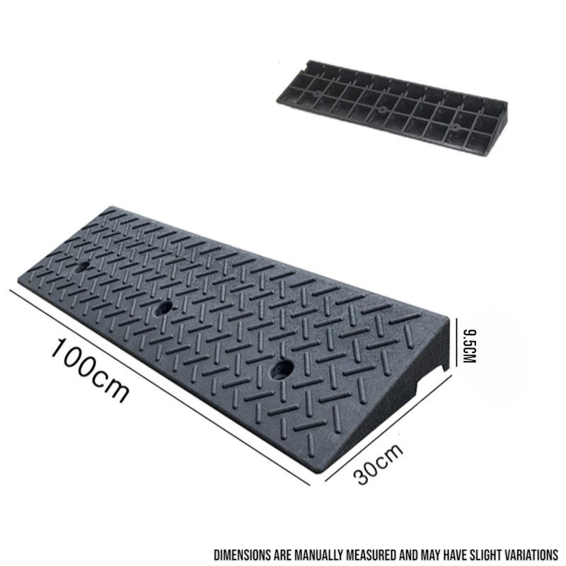 DS BS Heavy Duty Rubber Curb Ramp 100x30cm - Black