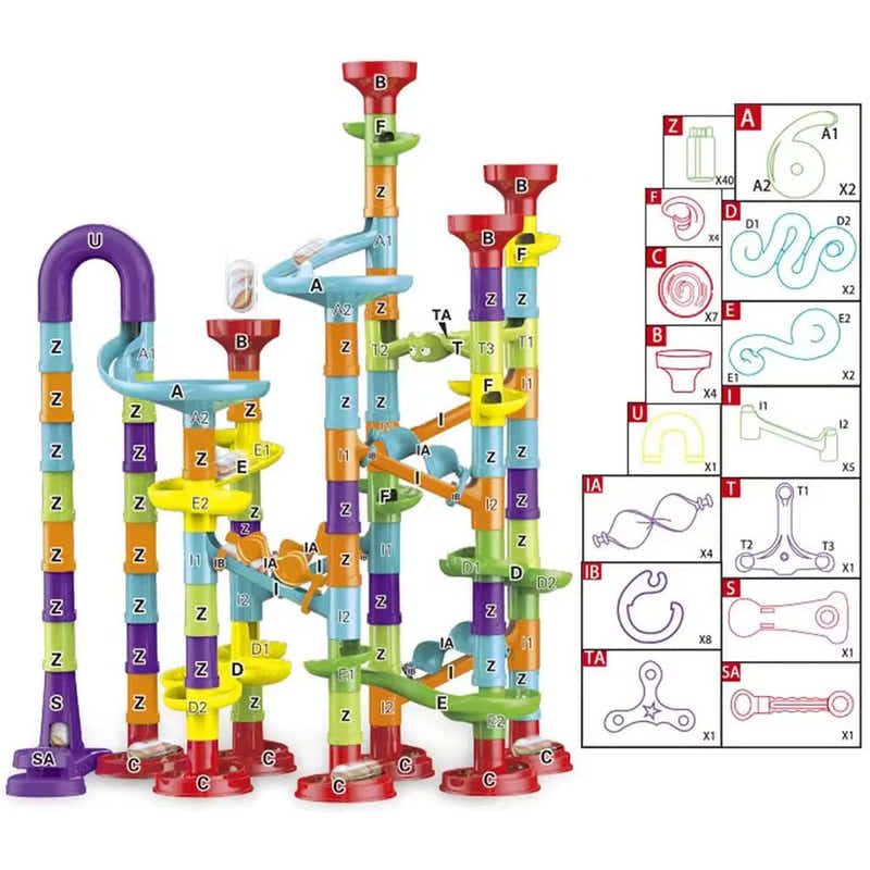 DS BS 113Pcs Piece DIY Marble Run Race Set
