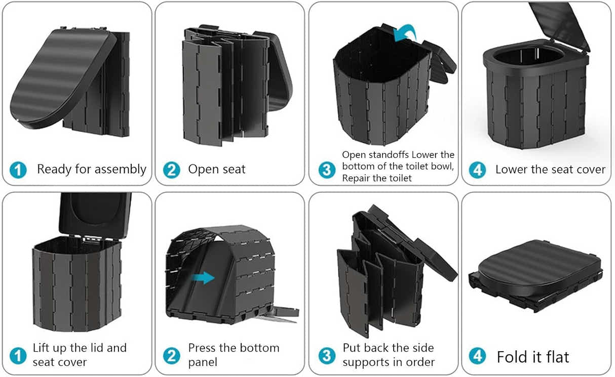 DS BS Portable Camping Toilet with Lid -41cm
