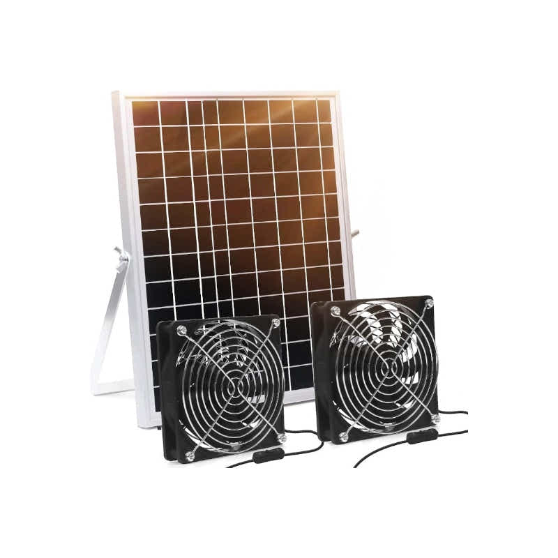 DS BS 15W Solar Powered Dual Fan Kit