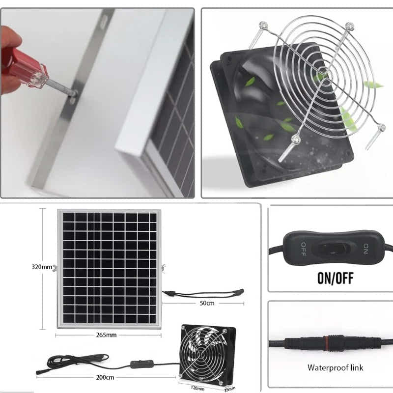 DS BS 15W Solar Powered Dual Fan Kit
