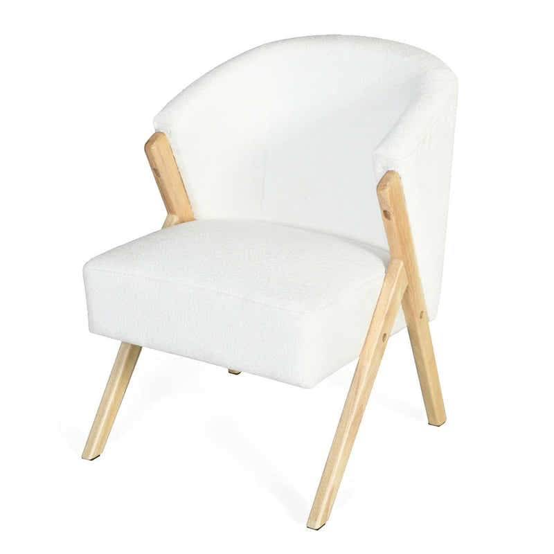 DS BS Fleece Accent Chair with Wood Legs