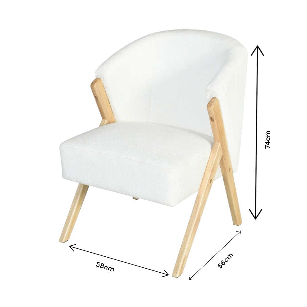 DS BS Fleece Accent Chair with Wood Legs
