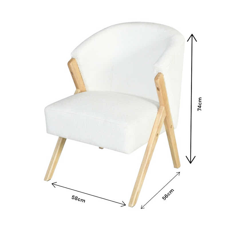 DS BS Fleece Accent Chair with Wood Legs